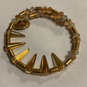 3/$20 Alex and Ani shiny gold beaded wrap bracelet
